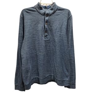 Marine Layer Men’s Clayton Textured Henley Pullover Sweater Sweatshirt Blue XL